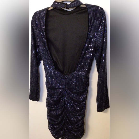 Eilly bazar navy sequin backless dress size XS - Picture 3 of 7